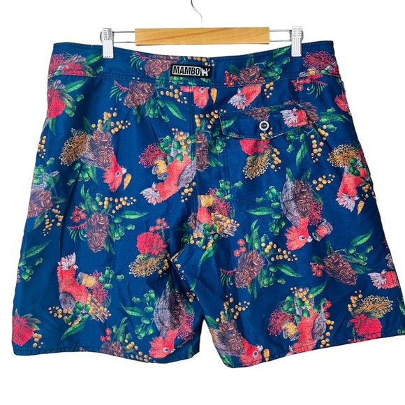 Mambo Surf Mens Boardshorts Drinking Beer Galah Bird Quick Dry Size XXL or 40 - Picture 5 of 11